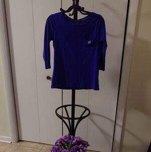 Ellen Tracy Vibrant Blue Blouse Med.